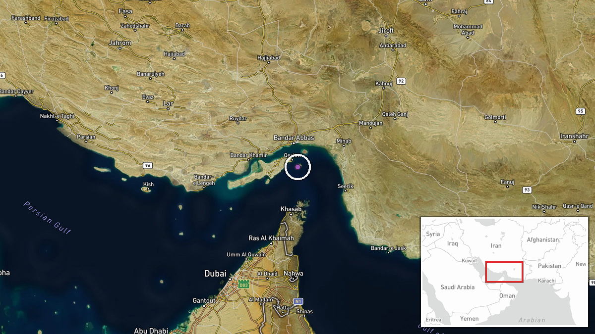 Larak Island, Strait of Hormuz, Iran — Statement location map