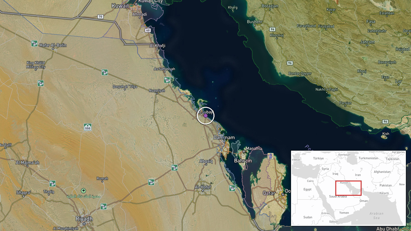Al Jubail, Eastern Province, Saudi Arabia — Deployment location map