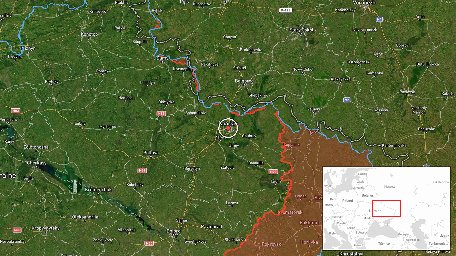 Kharkiv Oblast, Ukraine — Drone Transit location map