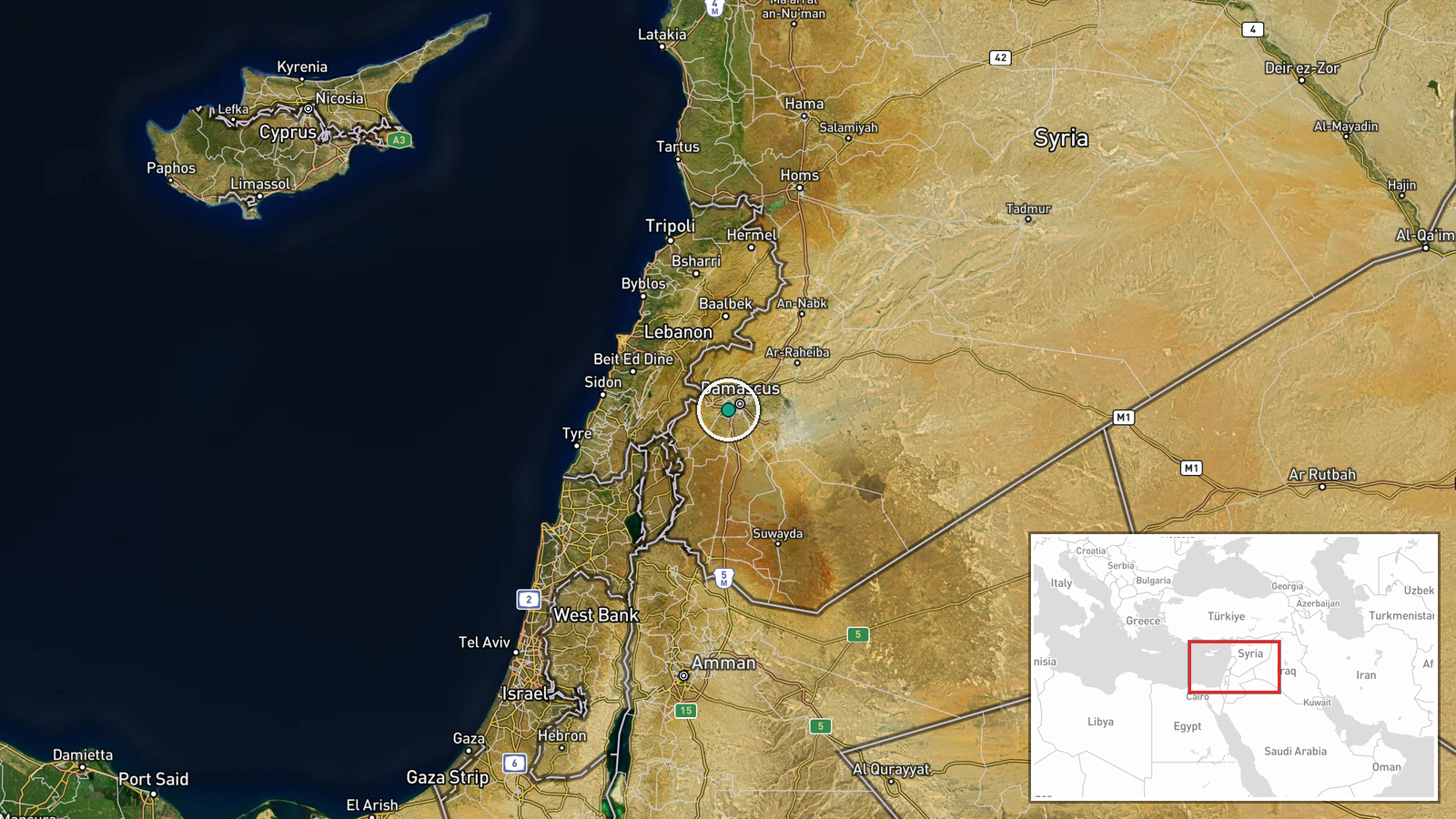 Mezzeh Airport, Damascus, Syria — Humanitarian Aid location map