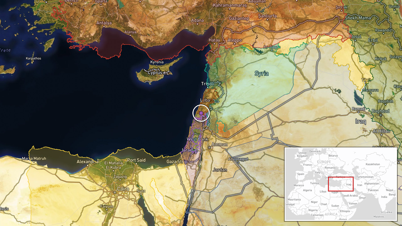 Kafr Ruman, Nabatieh Governorate, Lebanon — Airstrike location map