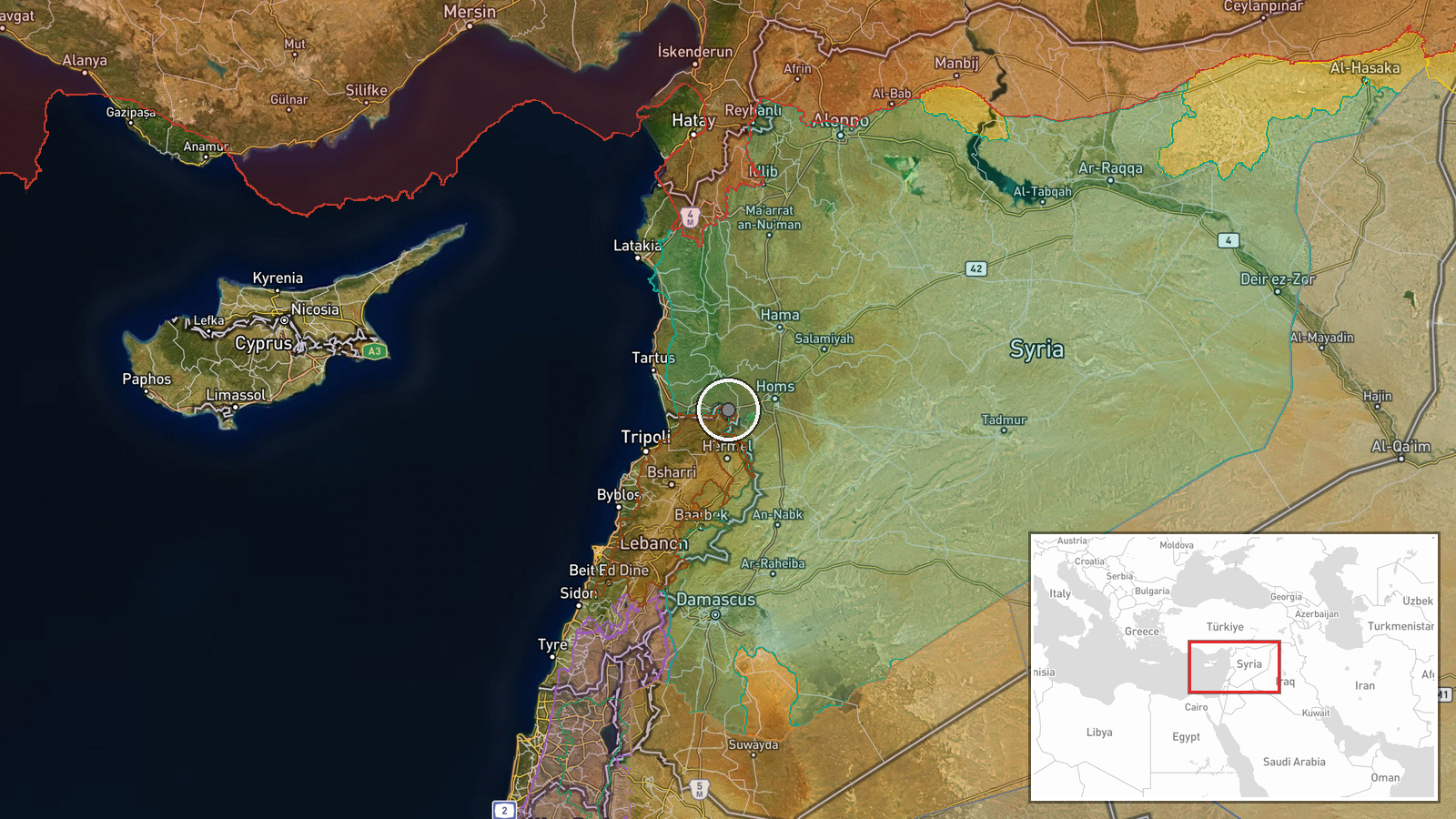 Hadidah, Tartous Governorate, Syria — Security location map