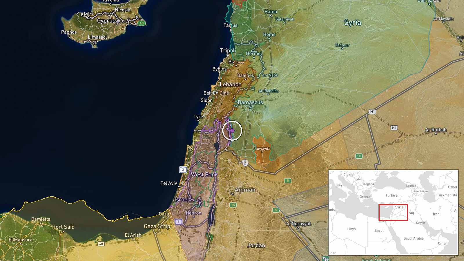 Ayn al-Nouriyah, Quneitra, Syria — Deployment location map