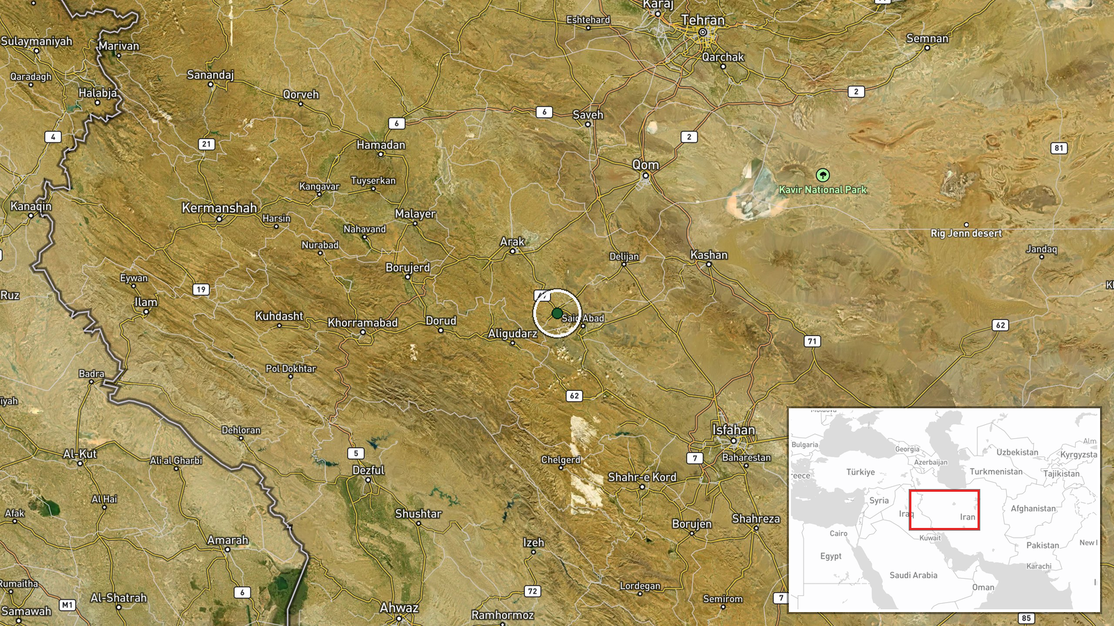 Khomein, Markazi Province, Iran — Ballistic Missile location map