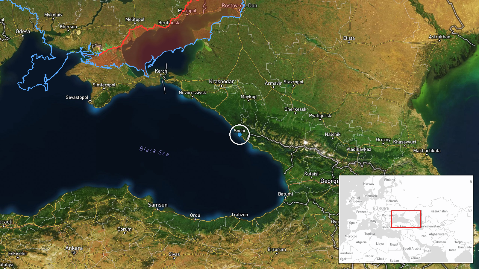 Port of Sochi, Krasnodar Krai, Russia — UAS Strike location map