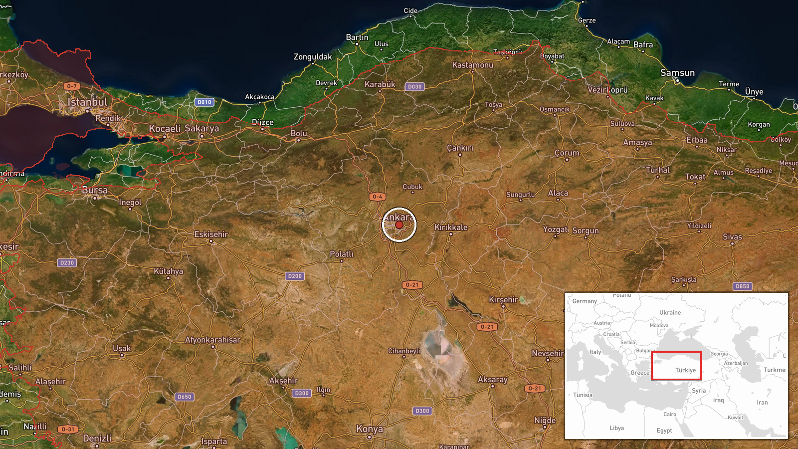 Türkiye (test site undisclosed) — Deployment location map
