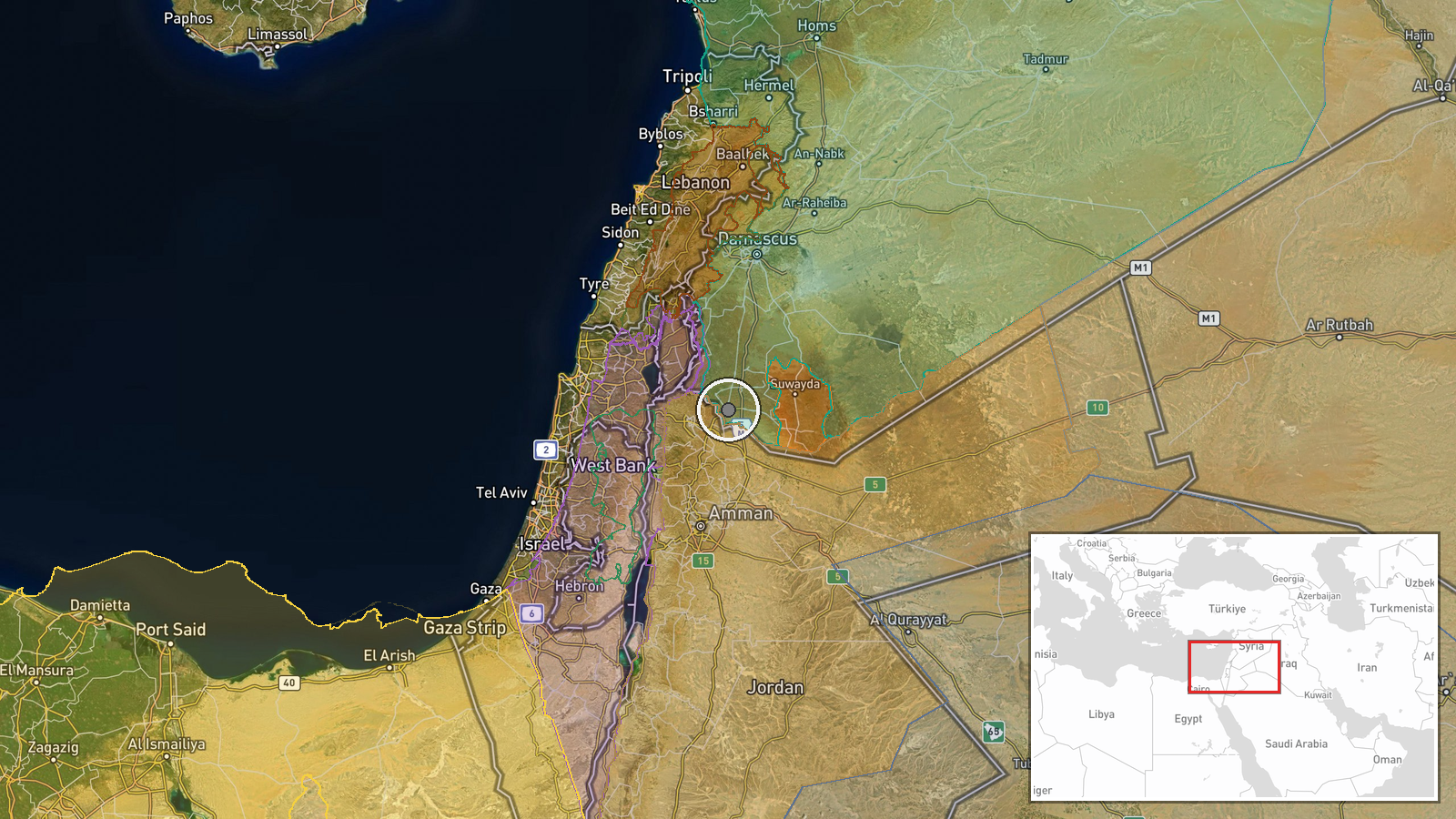 Jordan-Syria Border Region — Security location map