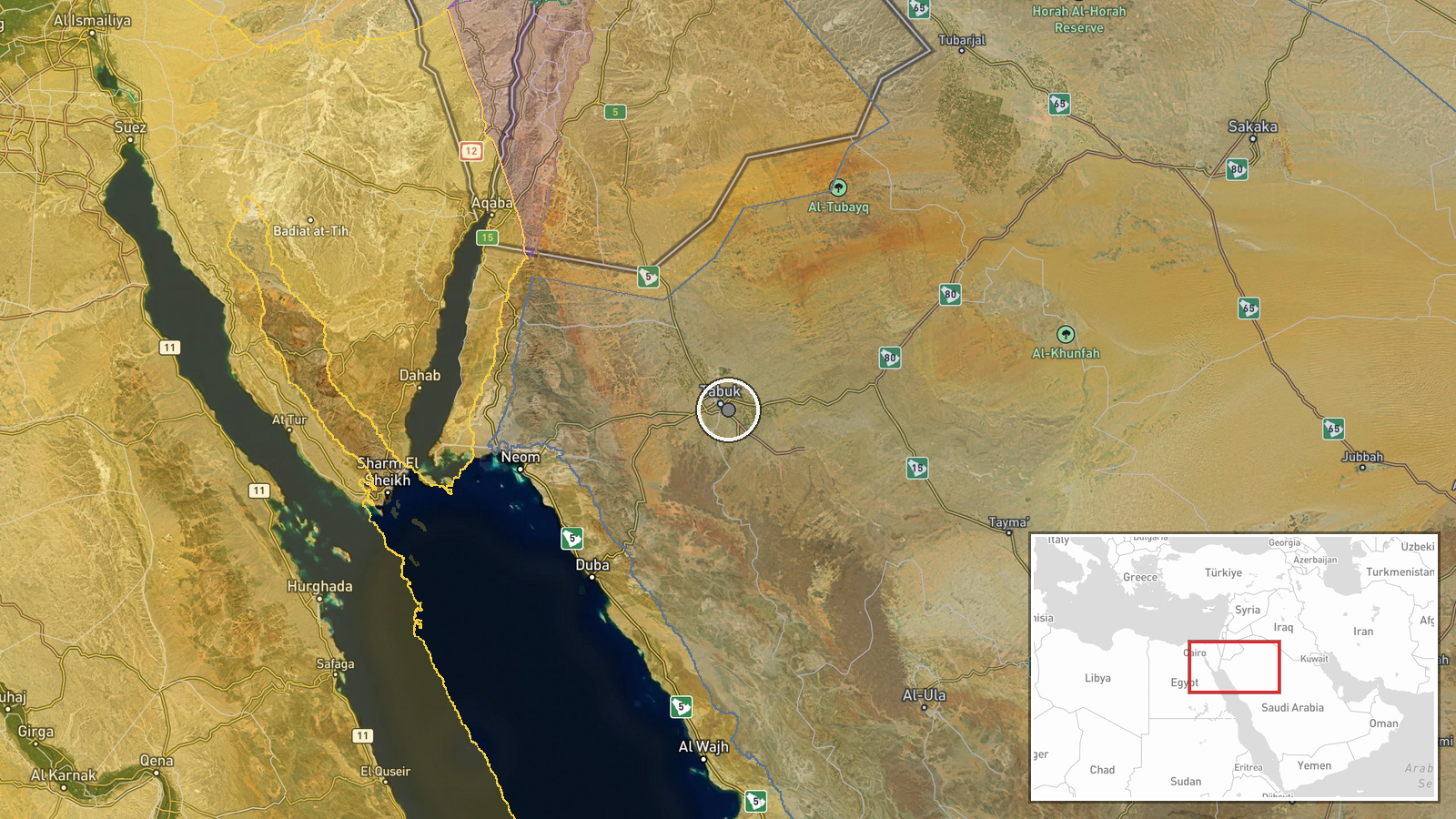 Tabuk Regional Airport, Tabuk, Saudi Arabia — Security location map