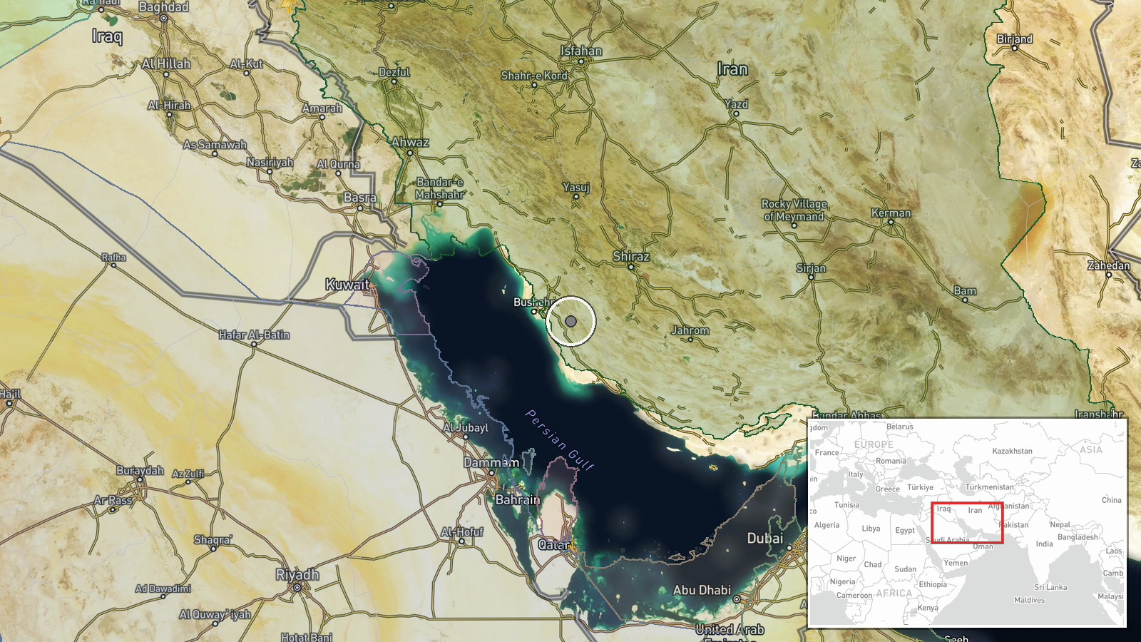 Strait of Hormuz, Persian Gulf — Naval location map
