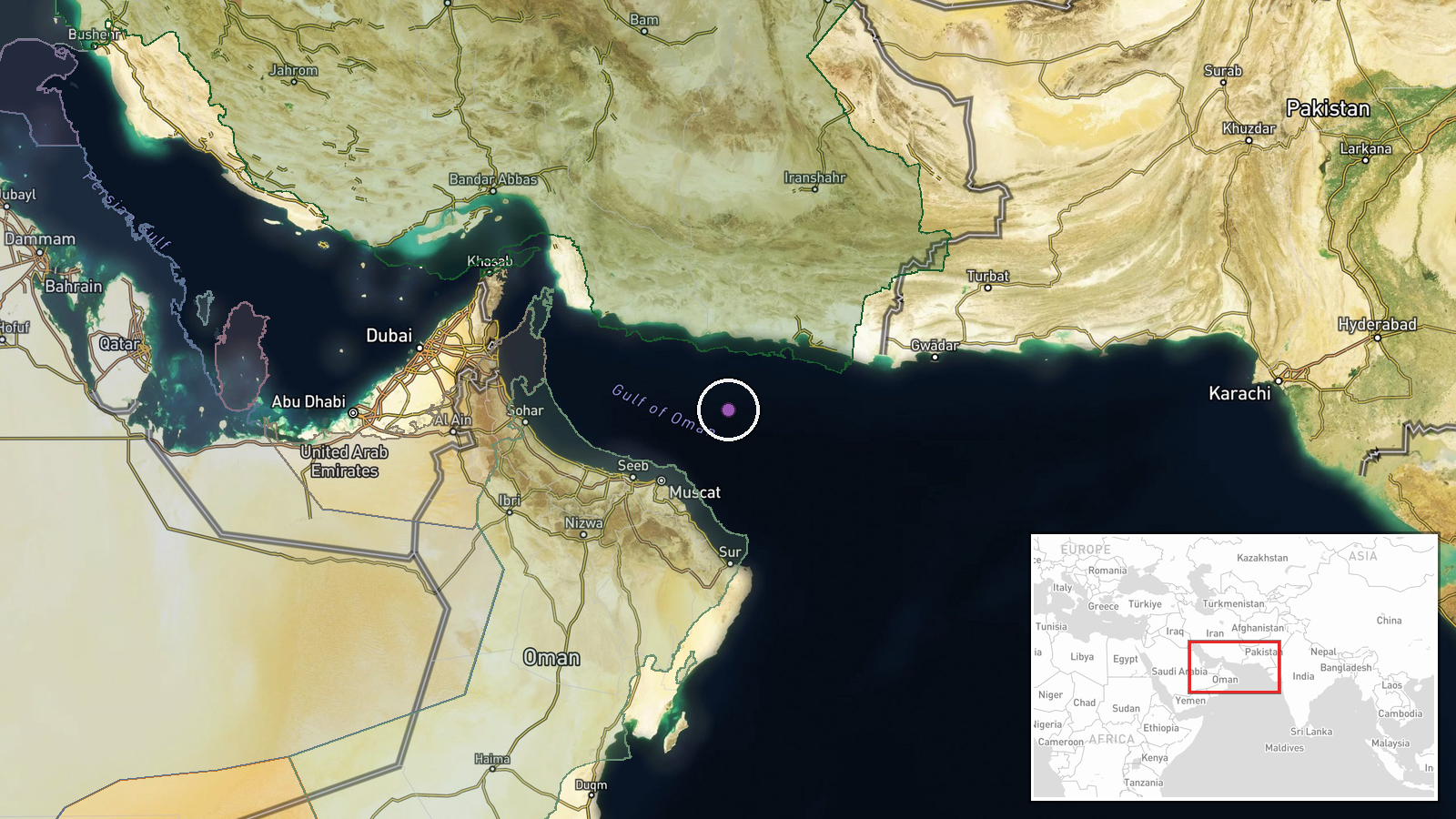 North Arabian Sea — Aircraft Carrier location map