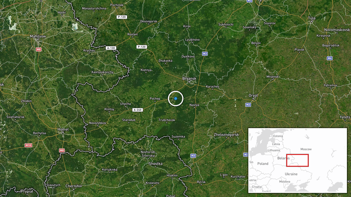 Desnyansk, Bryansk Oblast, Russia — UAS Strike location map
