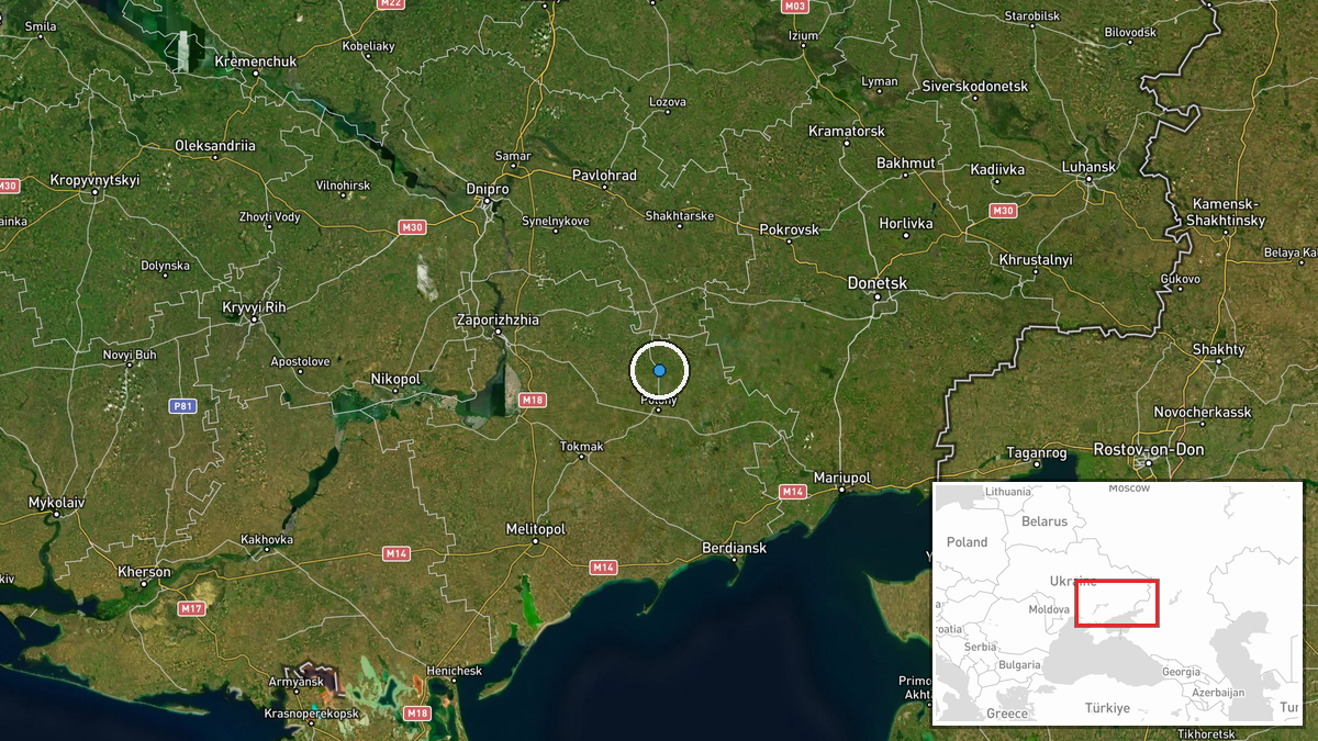 Huliaipole, Zaporizhzhia Oblast, Ukraine — UAS Strike location map