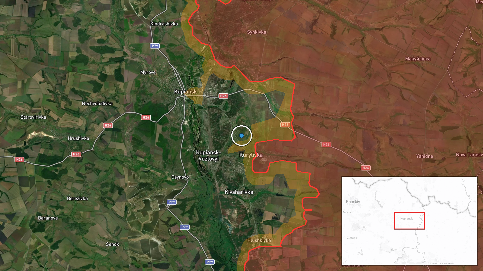 Kupiansk, Kharkiv Oblast, Ukraine — Combat location map
