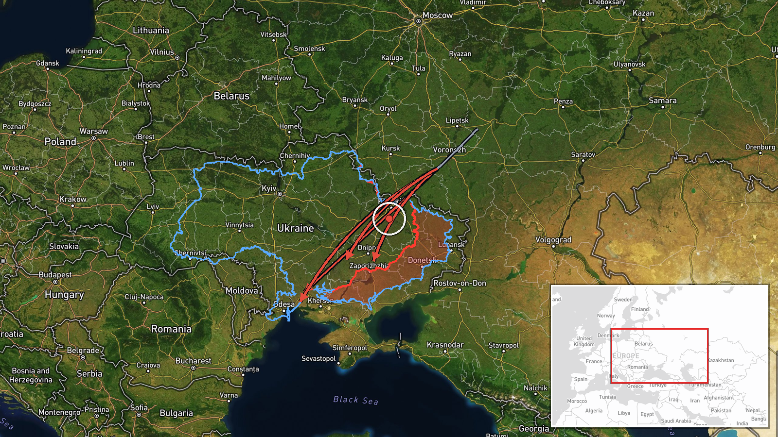 Odesa Oblast, Ukraine — Ballistic Missile location map