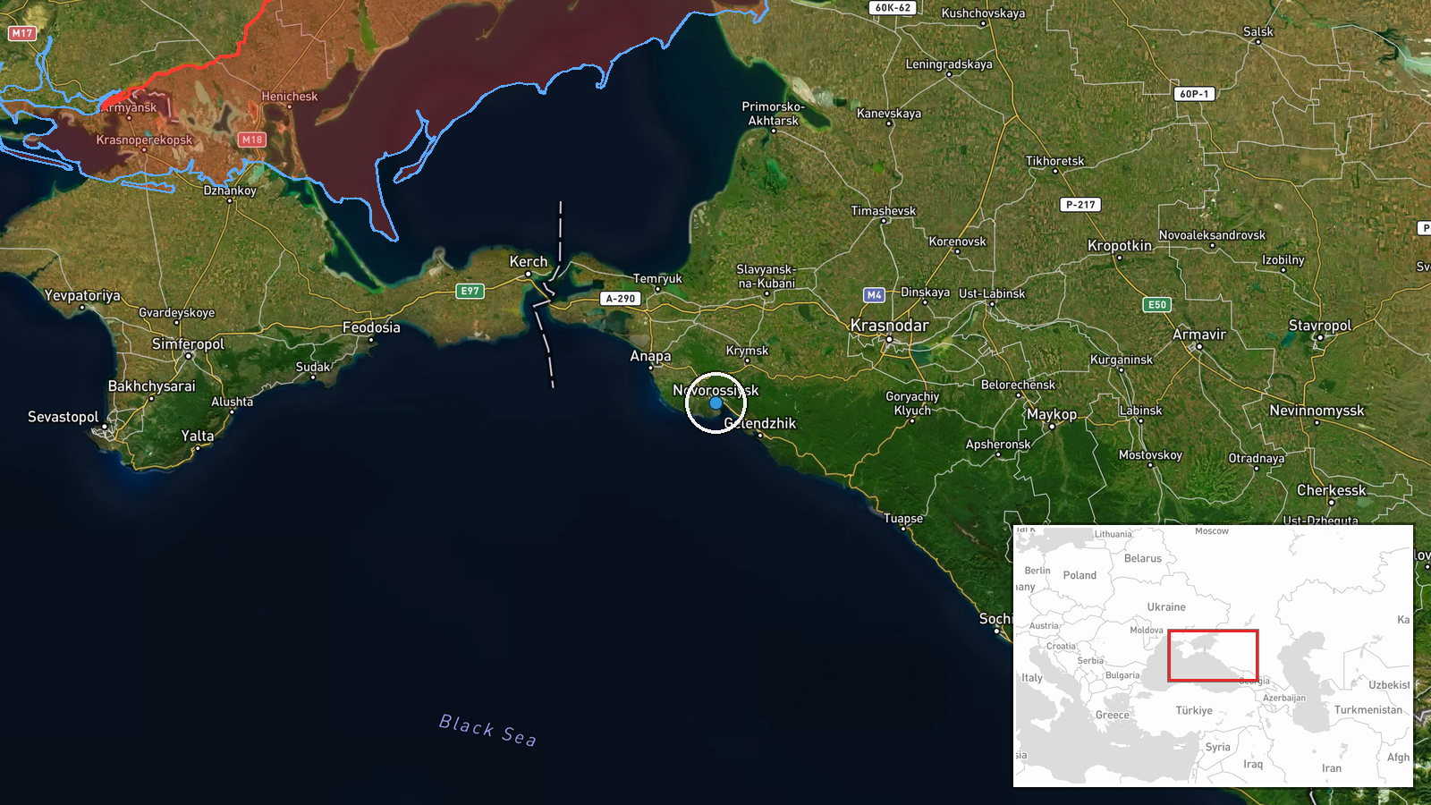 Novorossiysk Naval Base, Krasnodar Krai, Russia — Naval location map