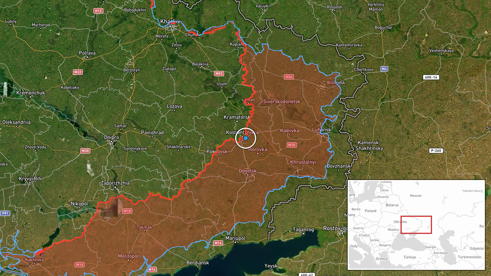 Ukraine (Multiple Fronts) — Report location map