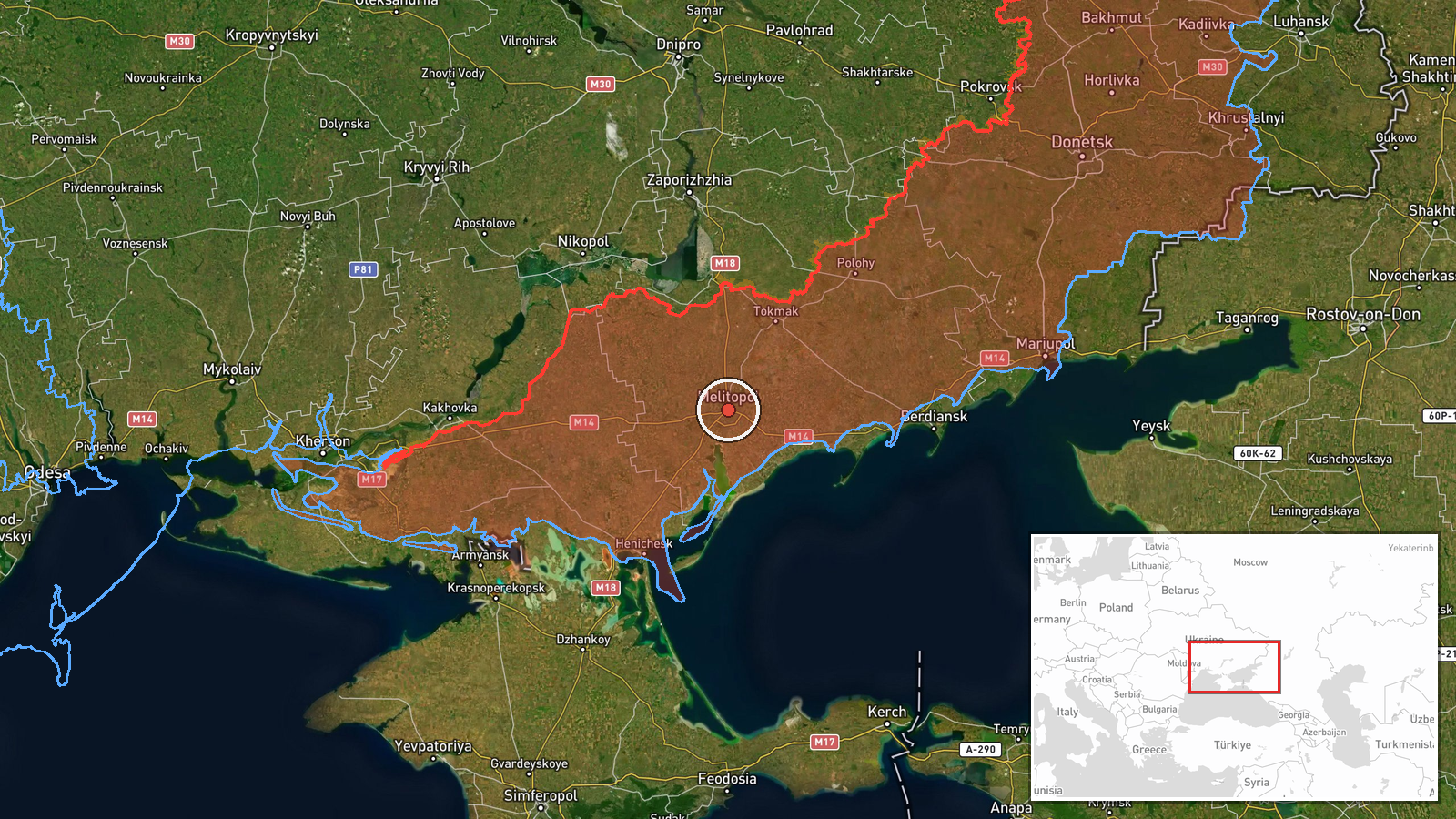 Melitopol, Zaporizhzhia Oblast, Ukraine — UAS Strike location map