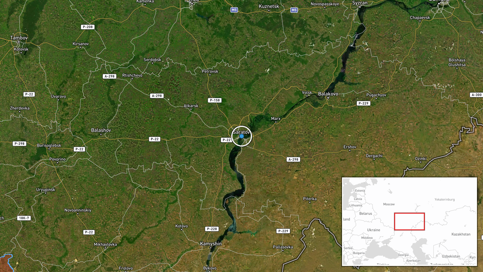 Saratov Oil Refinery, Saratov City, Saratov Oblast, Russia — UAS Strike location map