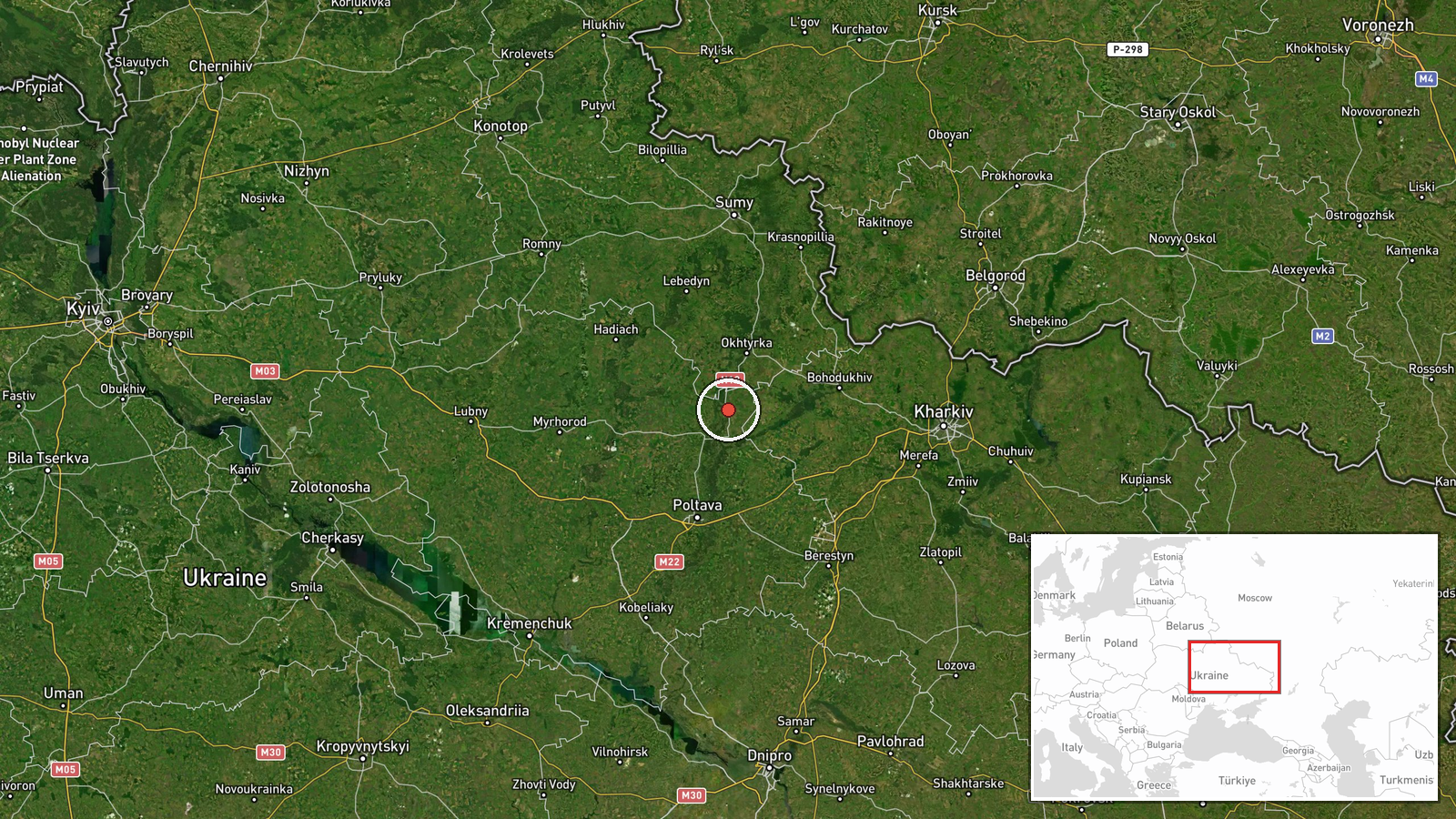 Tsarychanka, Poltava Oblast, Ukraine — Drone Transit location map