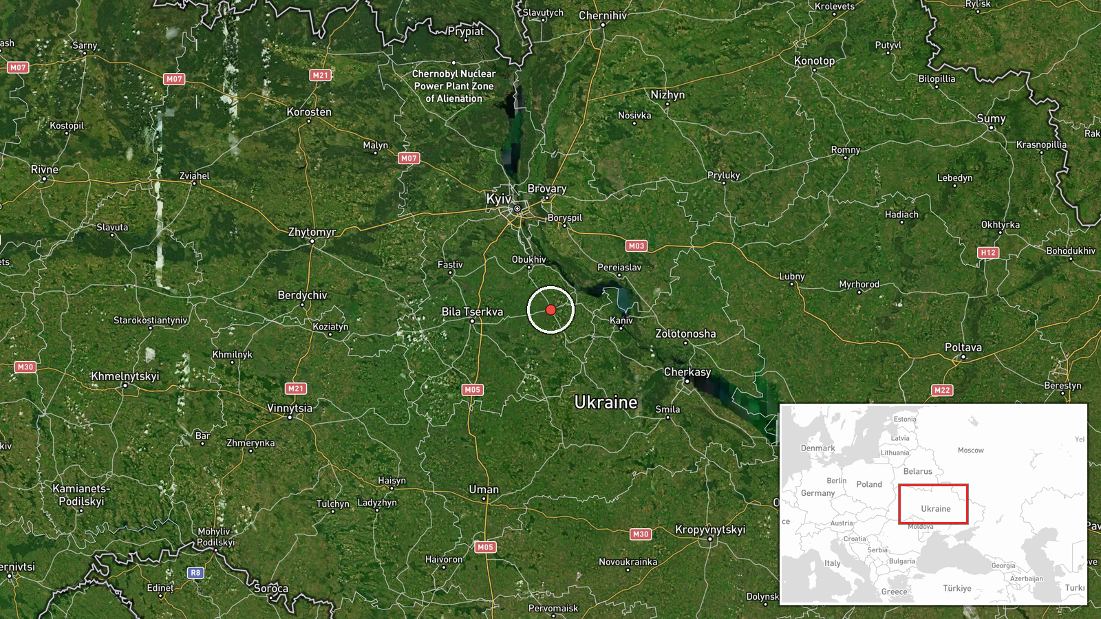 Kaharlyk, Kyiv Oblast, Ukraine — Drone Transit location map