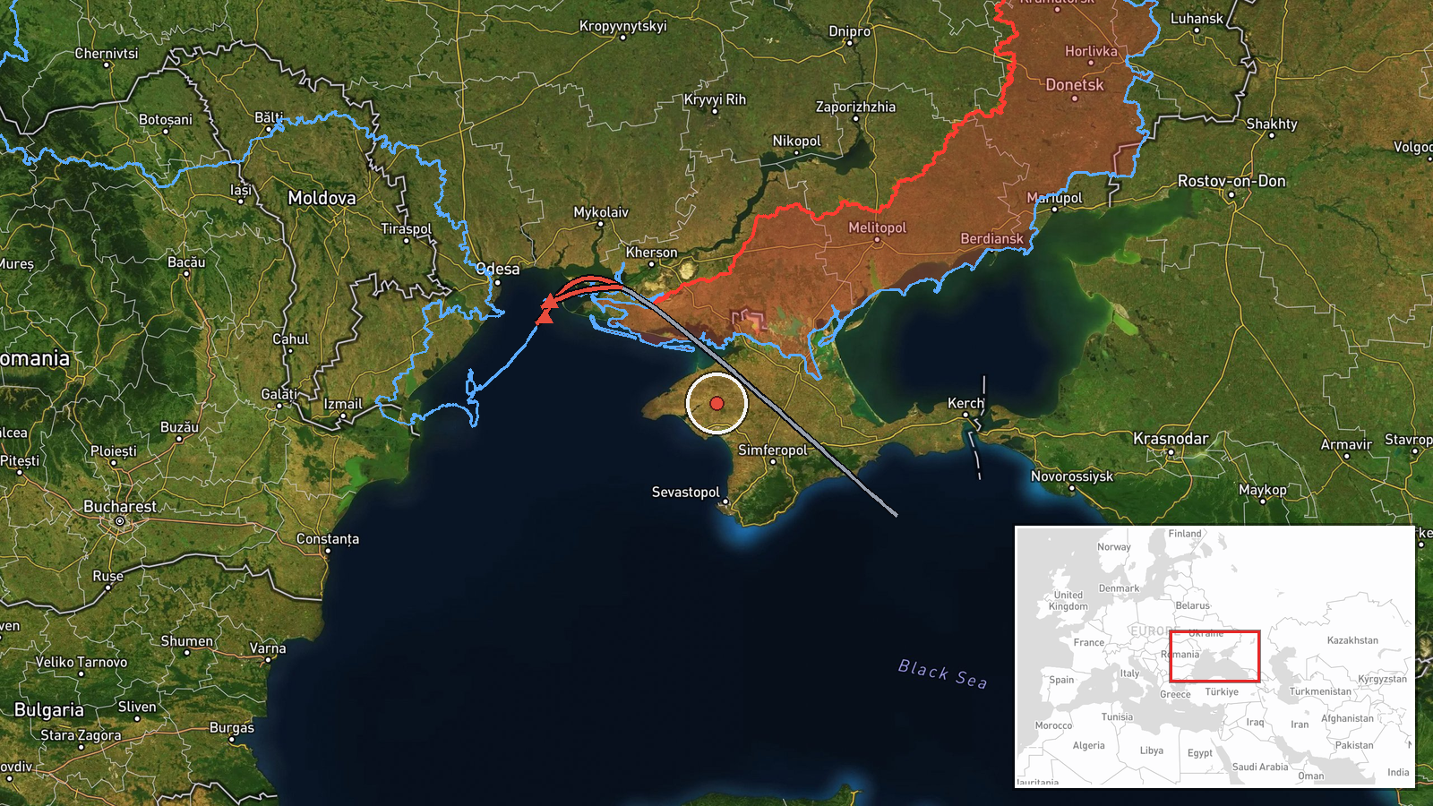 Chornomorsk, Odesa Oblast, Ukraine — Cruise Missile location map