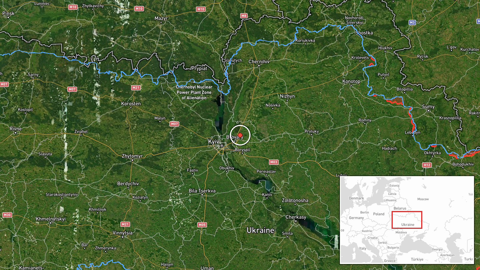 Velyka Dymerka, Kyiv Oblast, Ukraine — Drone Transit location map