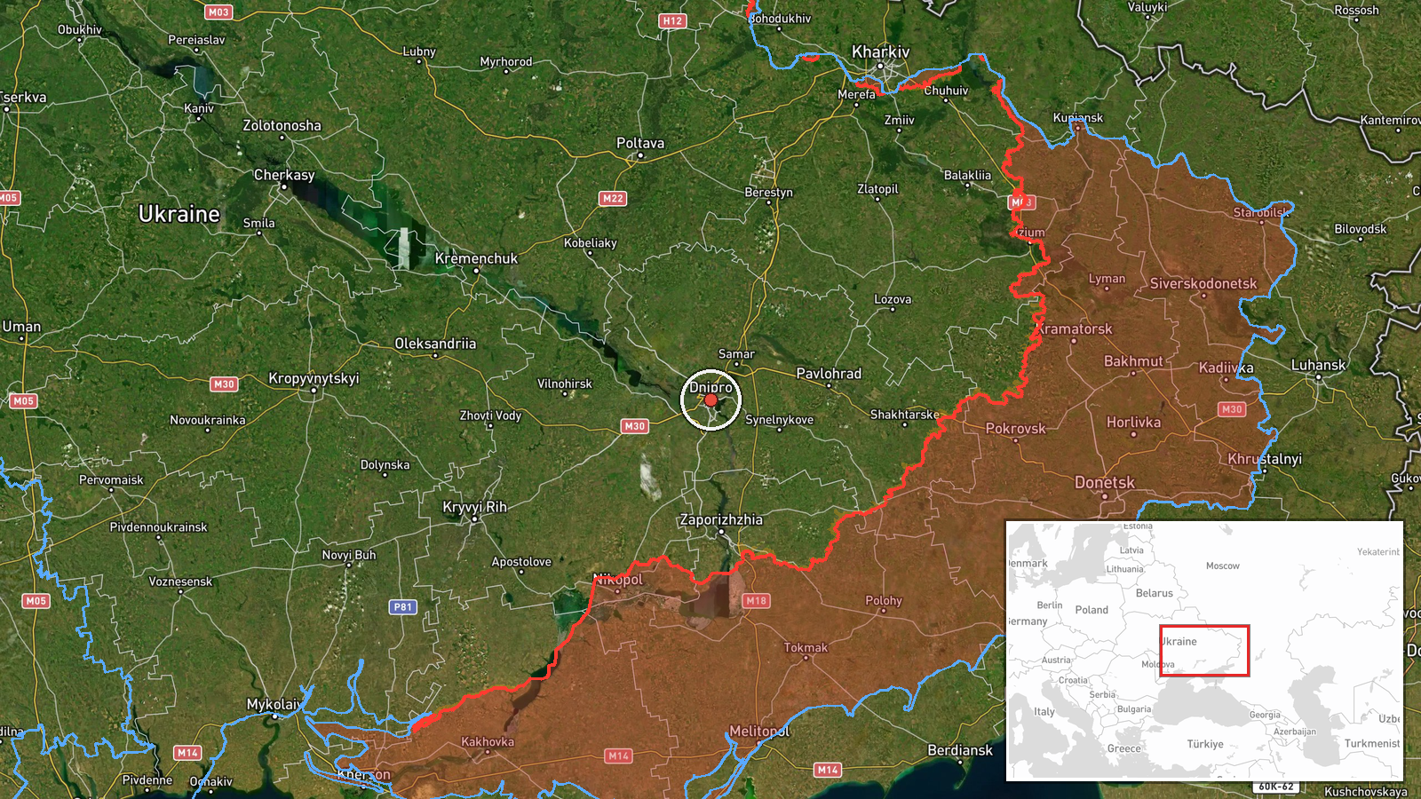 Ukraine, nationwide attack (multiple oblasts) — Ballistic Missile location map