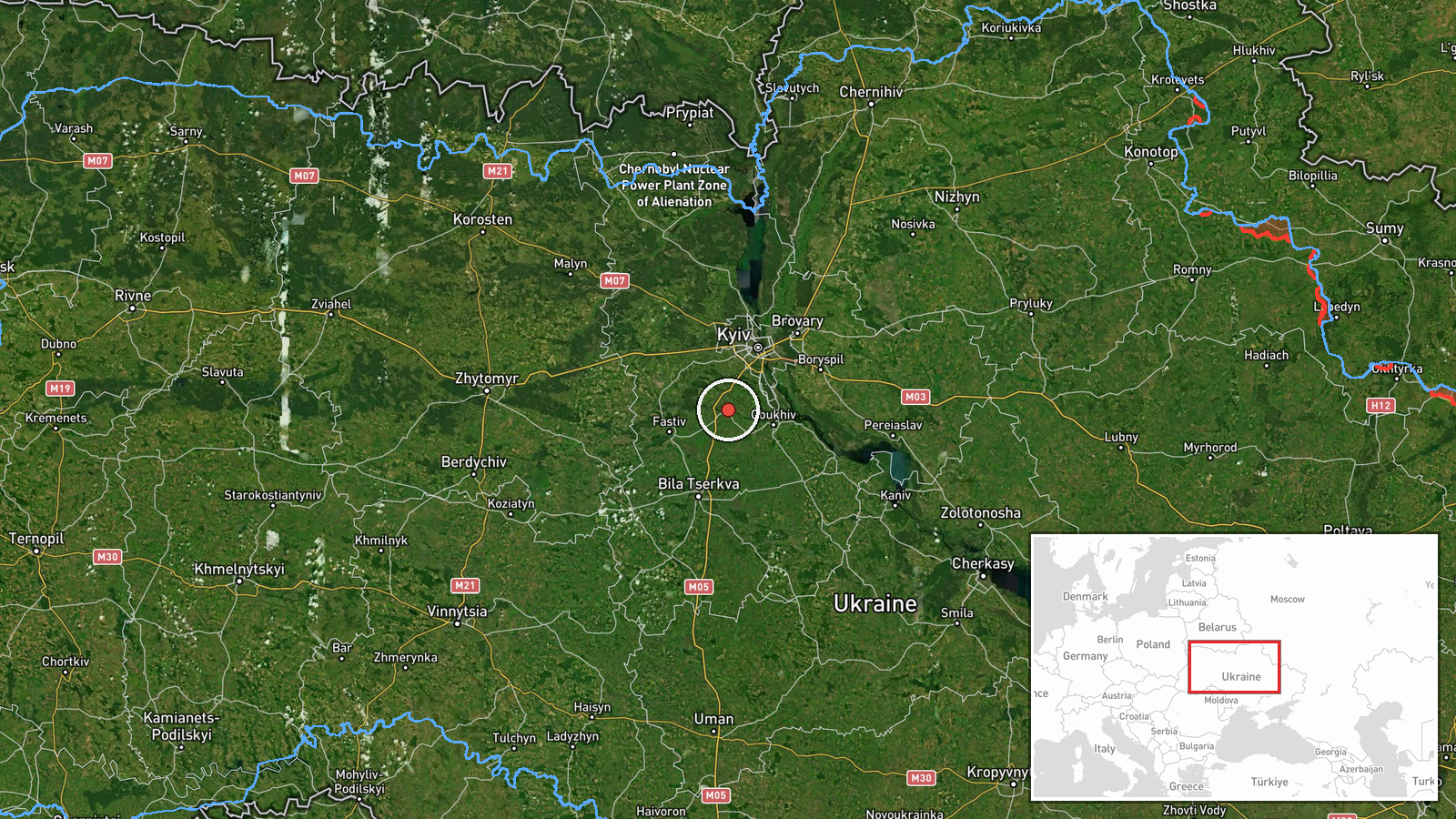 Vasylkiv, Kyiv Oblast, Ukraine — Drone Transit location map