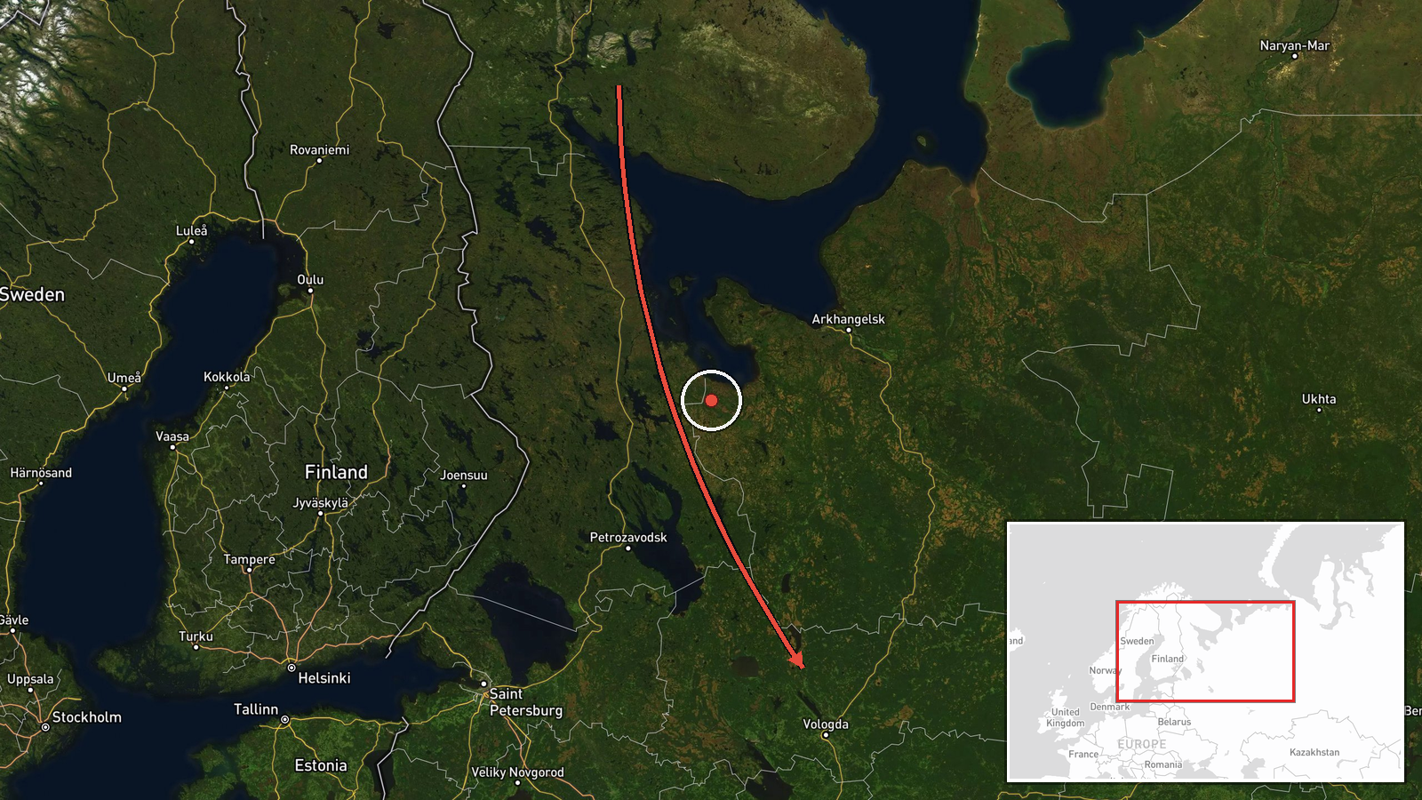 Vologda Oblast / Saratov Oblast, Russia — Deployment location map
