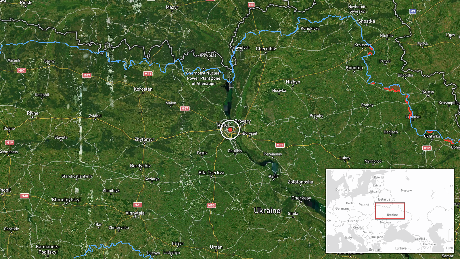 Kyiv, Ukraine — Ballistic Missile location map
