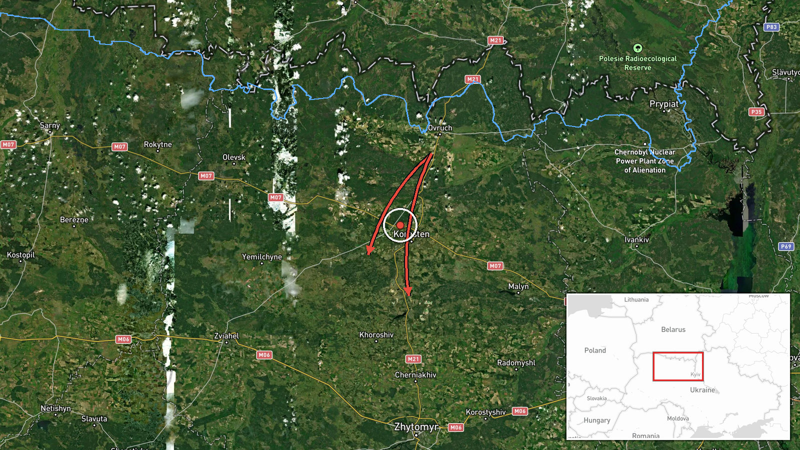 Olesyk, Zhytomyr Oblast, Ukraine — Drone Transit location map