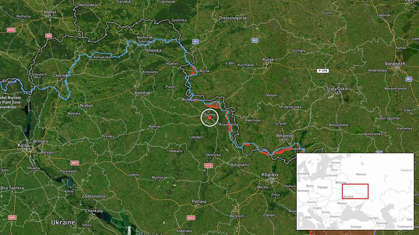 Sumy Oblast, Ukraine — Drone Transit location map