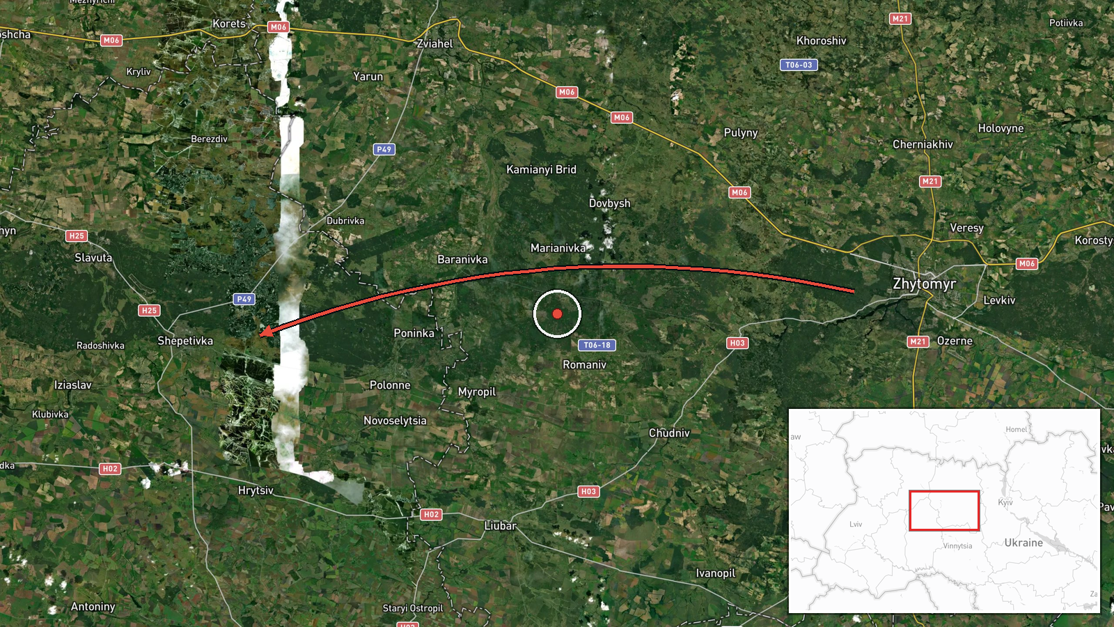 Shepetivka, Khmelnytskyi Oblast, Ukraine — Drone Transit location map