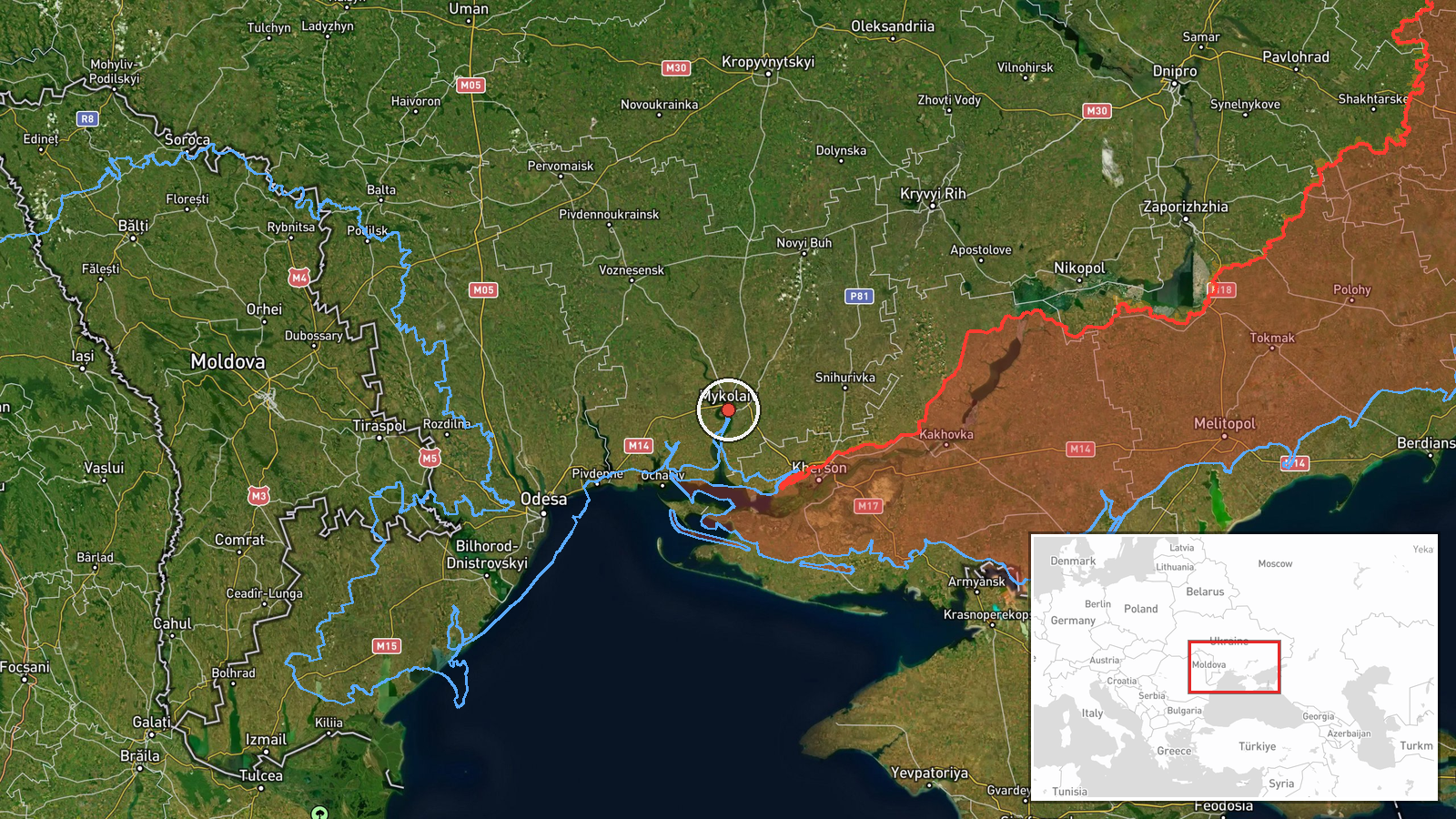 Mykolaiv, Mykolaiv Oblast, Ukraine — Drone Transit location map