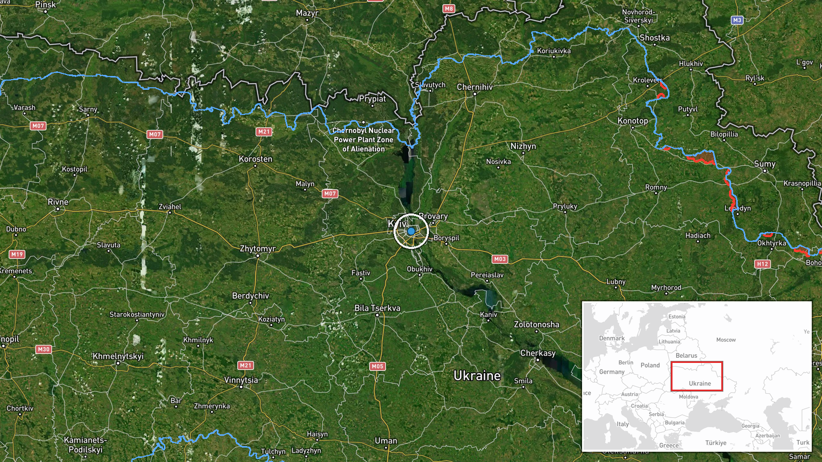 Kyiv, Ukraine — Siren location map