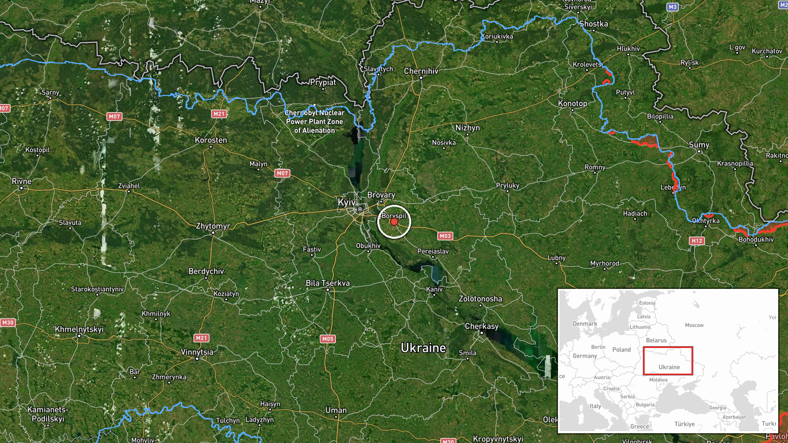 Boryspil District, Kyiv Oblast, Ukraine — Drone Transit location map