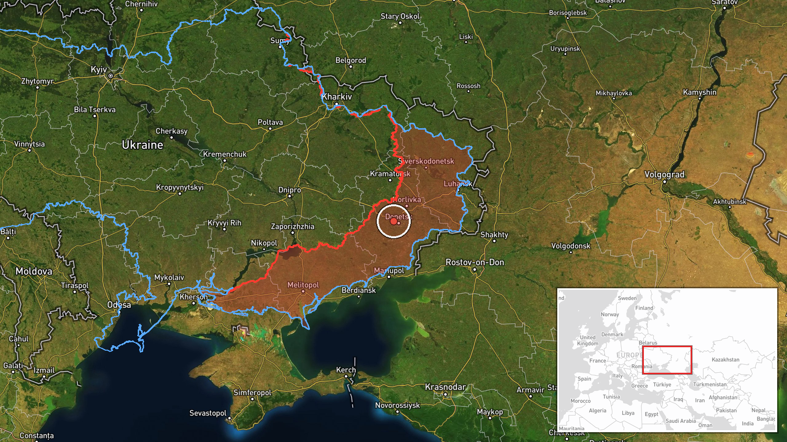 Donetsk Oblast, Ukraine (Russian-controlled) — Drone Transit location map