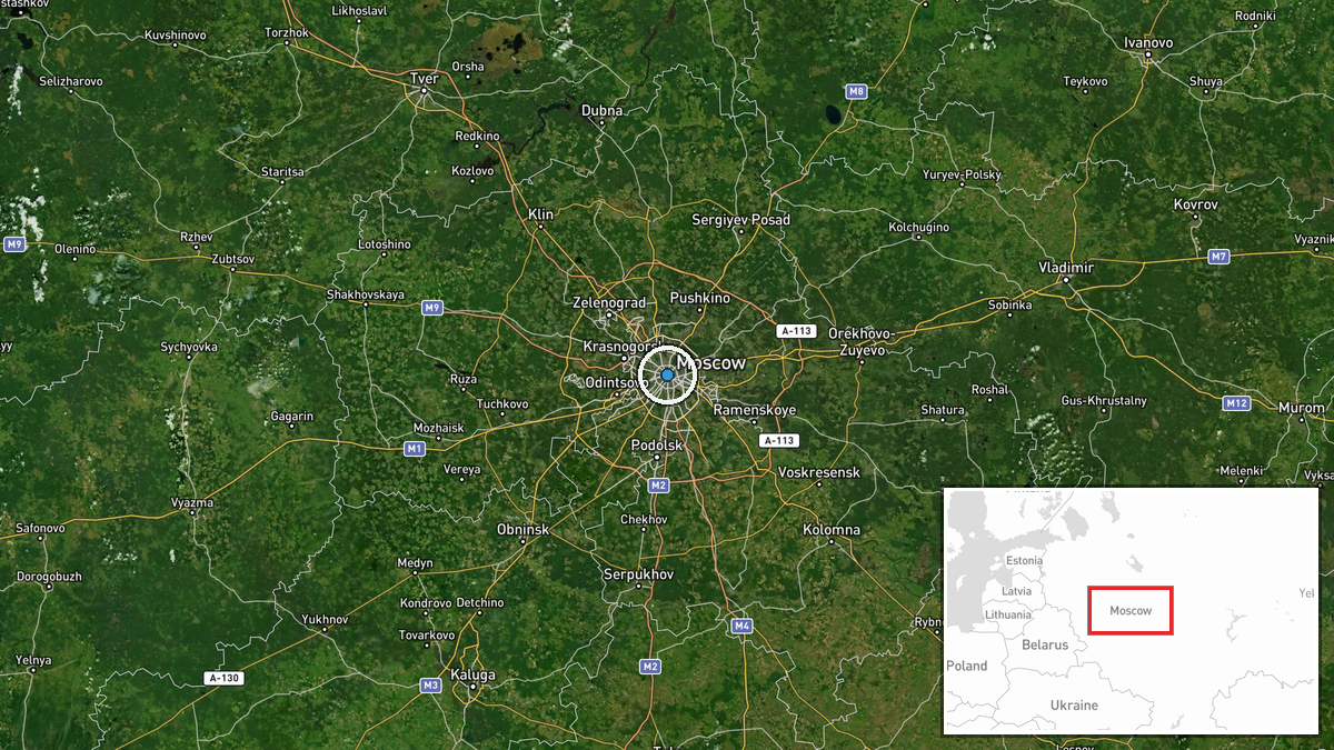 Moscow, Russia — UAS Strike location map