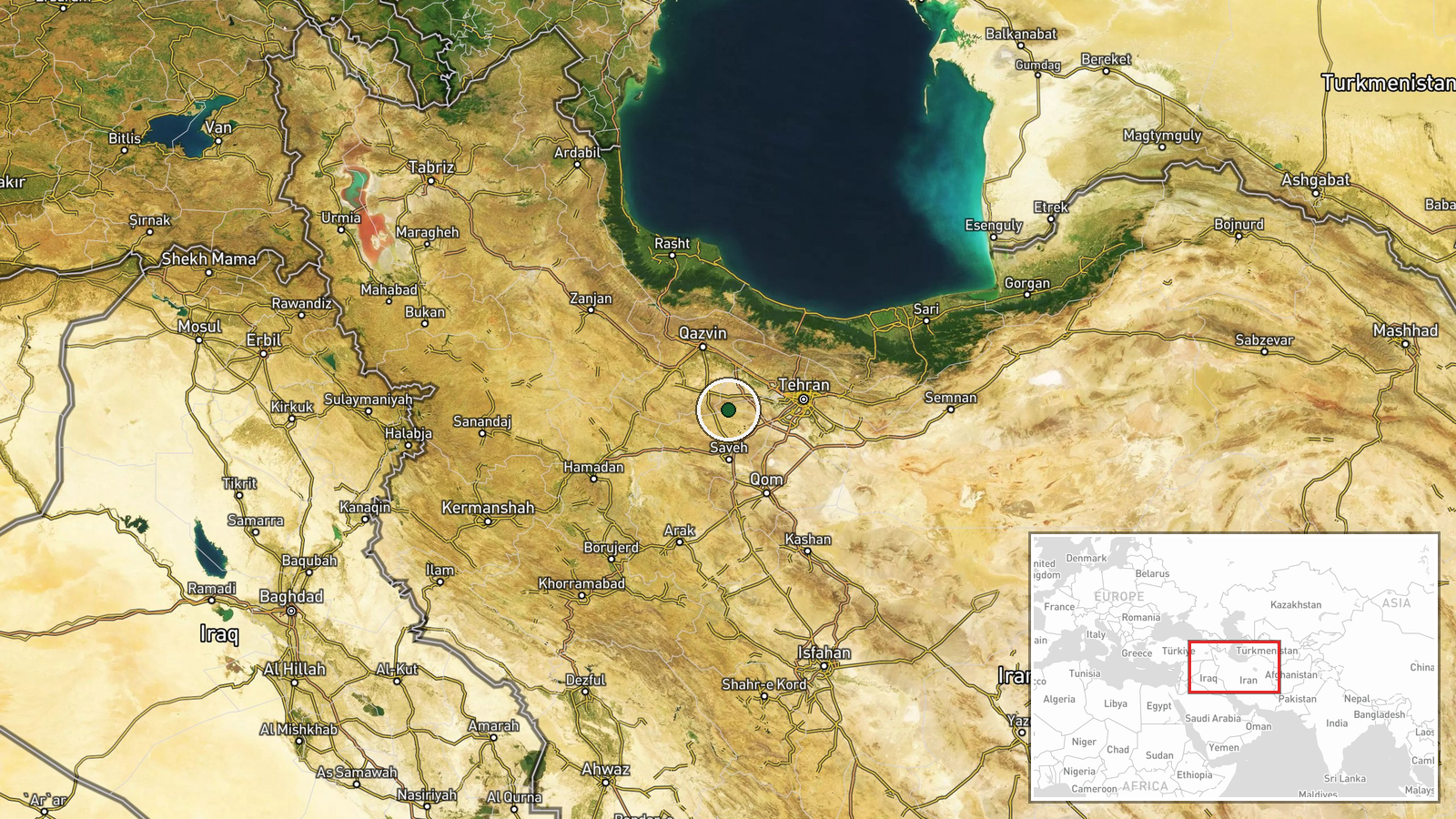 Tehran, Iran — Siren location map
