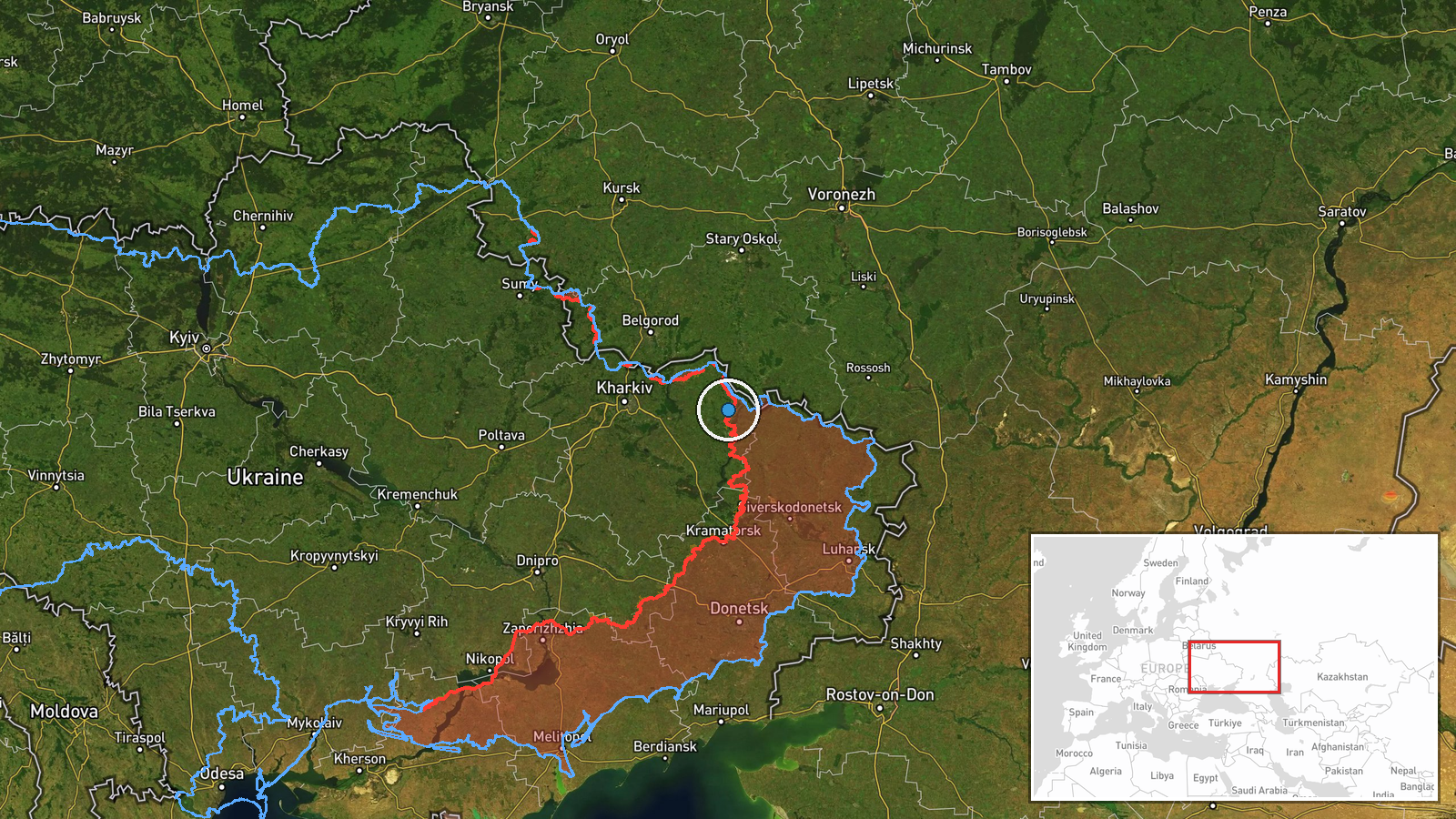 Eastern Ukraine, Ukraine — FPV Drone location map