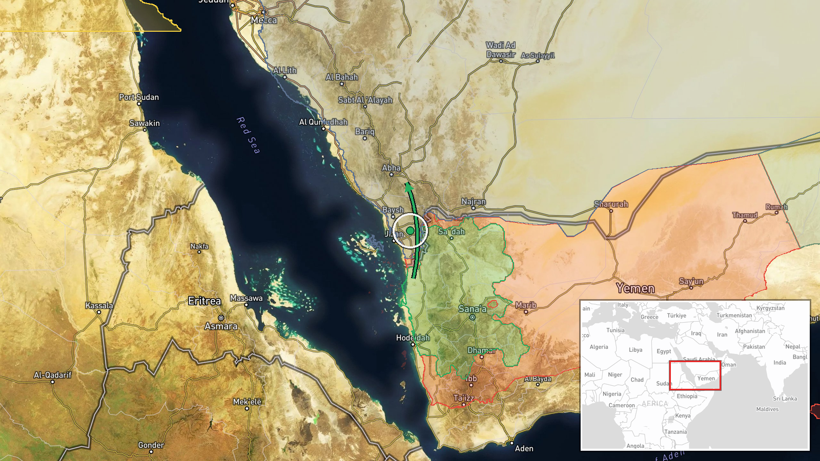Khamis Mushait, Asir Province, Saudi Arabia — Ballistic Missile location map
