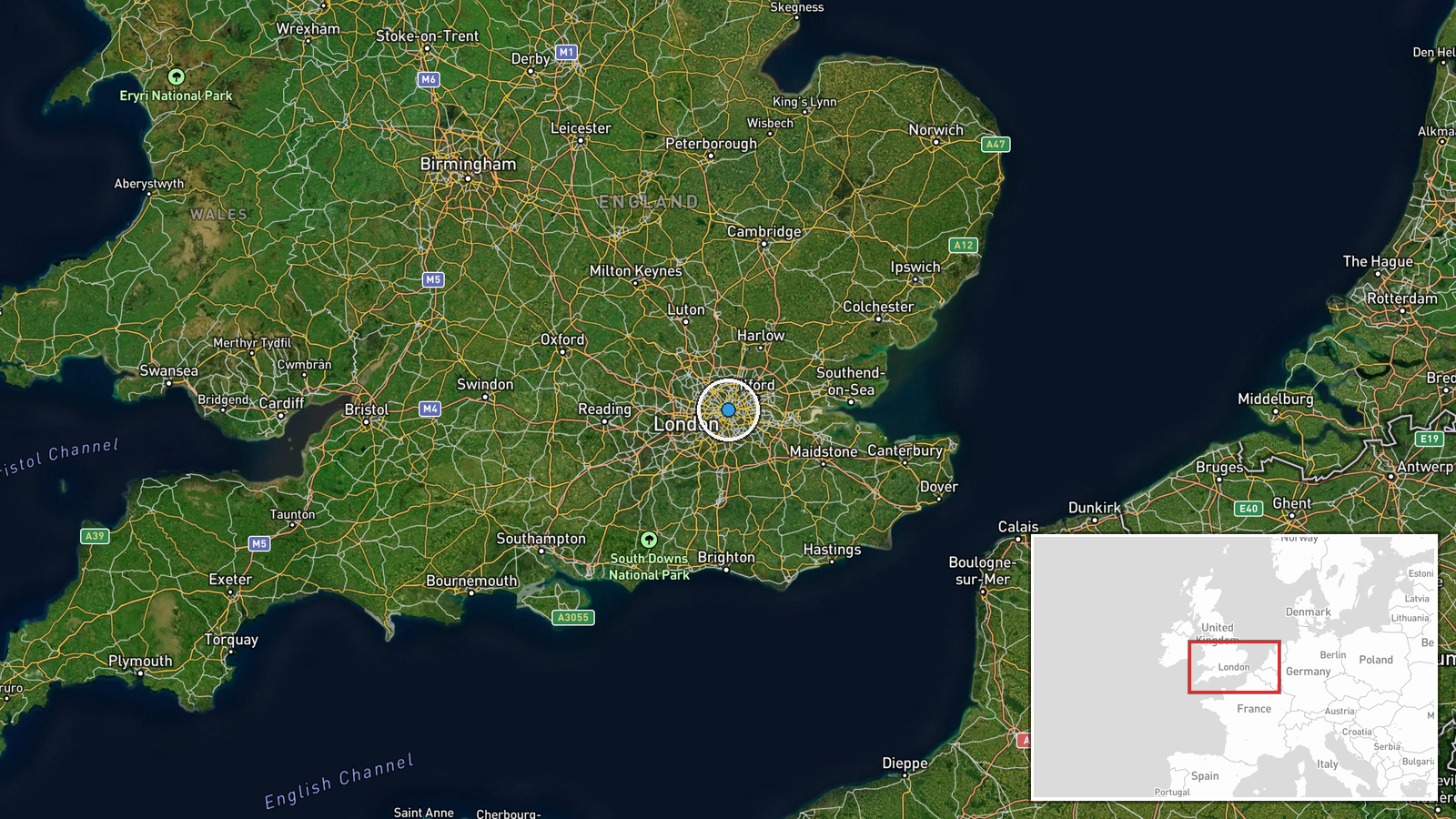 London, United Kingdom — Deployment location map