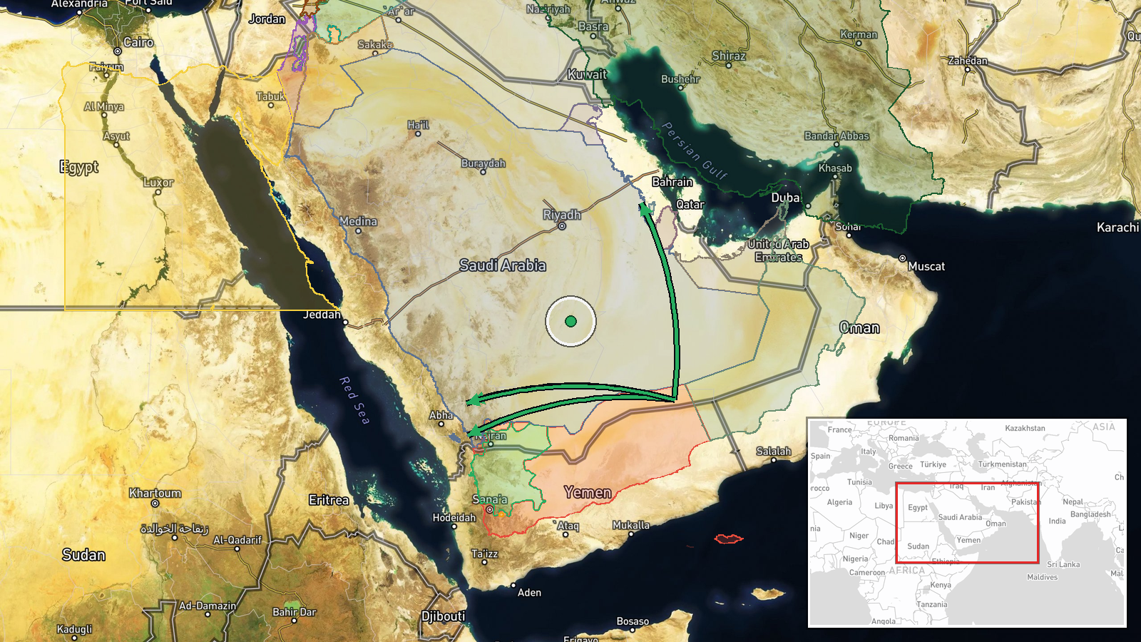 Ras Tanura, Eastern Province, Saudi Arabia — Ballistic Missile location map