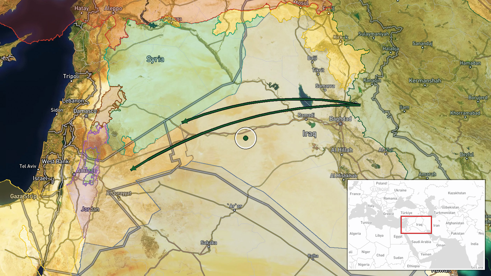 Al-Tanf, Syria — Ballistic Missile location map