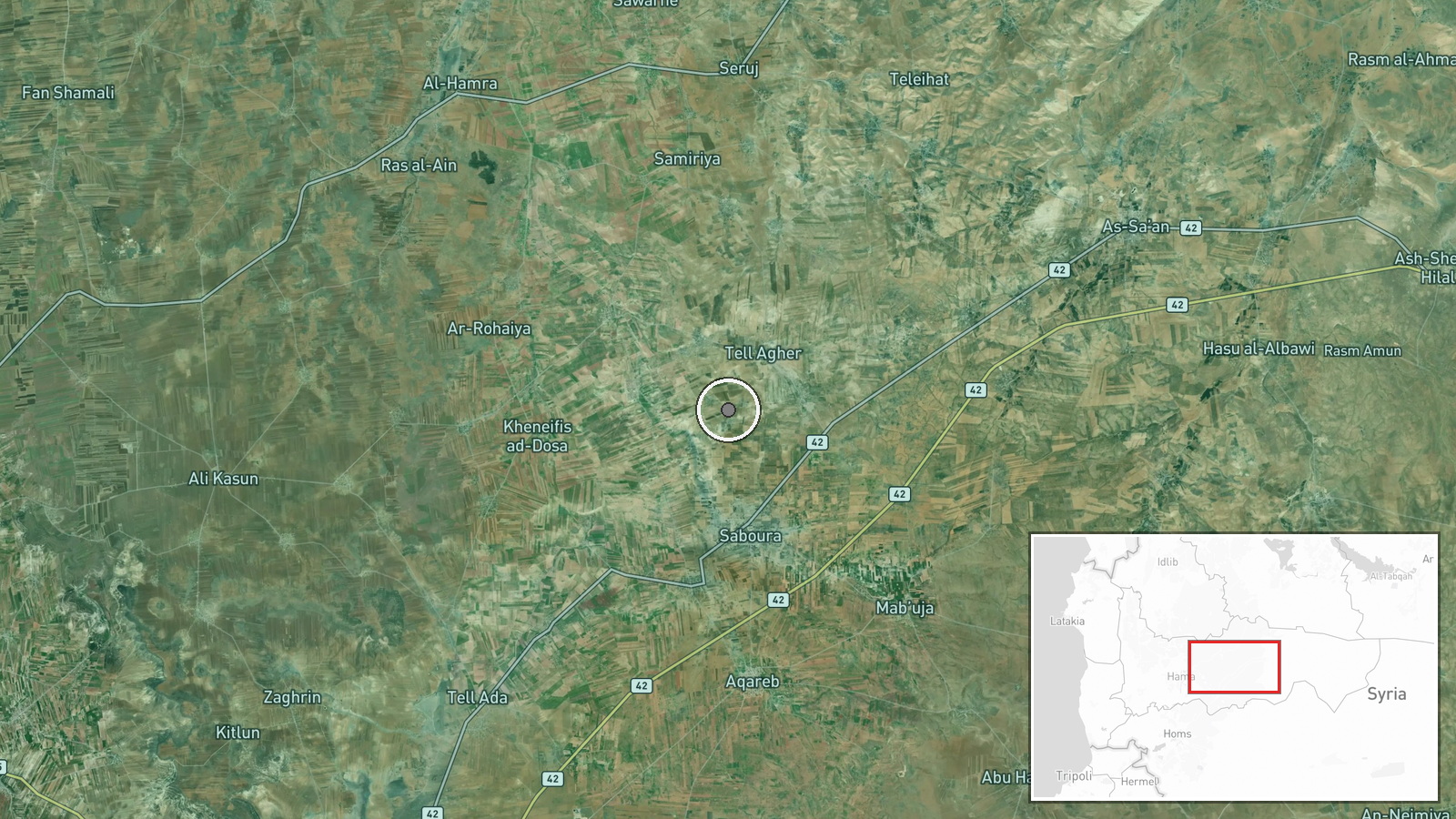 Hama, Syria — Explosion location map