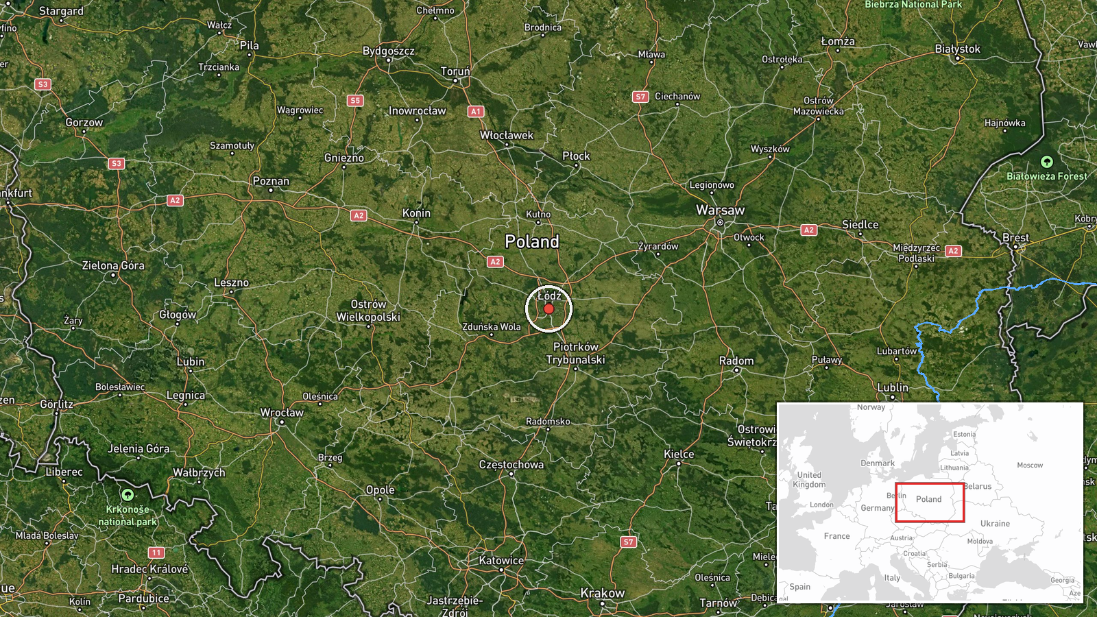 Near Polish-Belarus border, Eastern Poland — UAS Strike location map