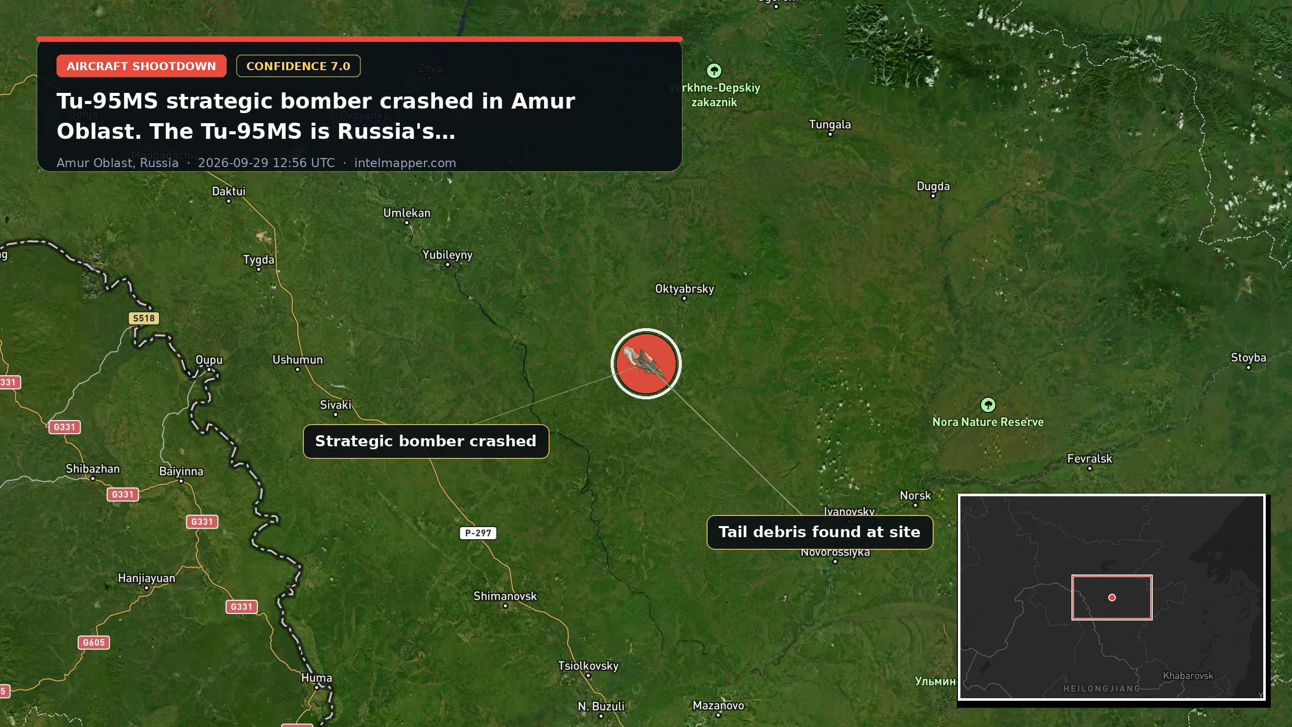 Amur Oblast, Russia — annotated map